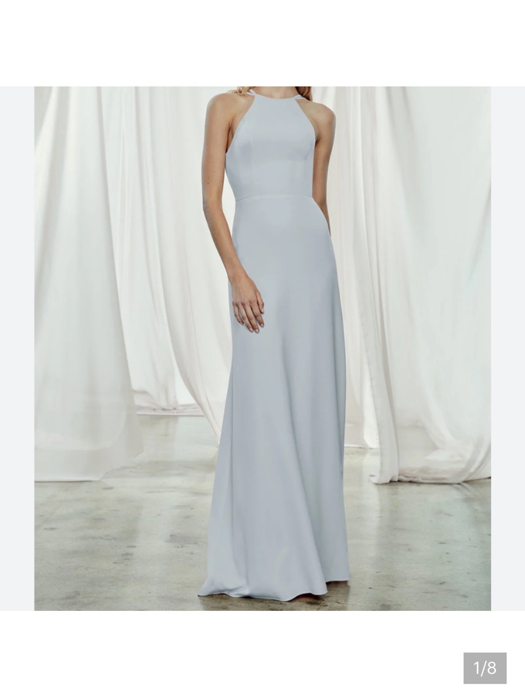 Nwt Amsale Ice Blue Gown